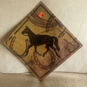 Rivers Edge Products HORSE Sign, Tin 11.5”Square Weatherproof Metal Wall Art NWT